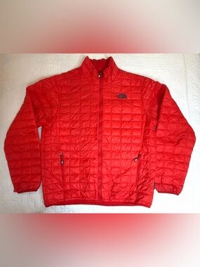 The North Face  Thermoball Puffier Jacket Mens Large Red Full Zip Lightweight